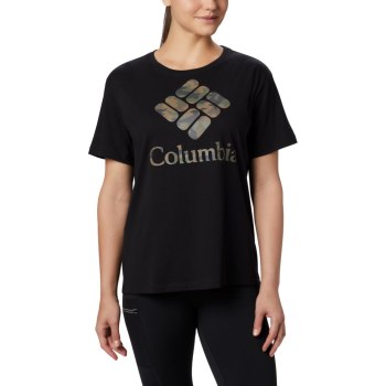 Columbia Park Relaxed, Camiseta Negros Camuflados Para Mujer | 041362-OXL